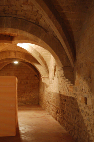 Ménsulas en el muro de la sala de los monjes del monasterio de Veruela